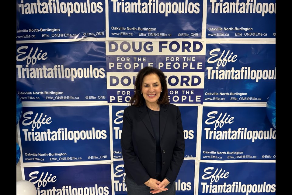 Oakville North-Burlington MPP Effie Triantafilopoulos, having won her third term in the 2025 provincial election