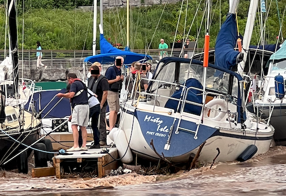 Oakville Harbour flooding on July 16, 2024