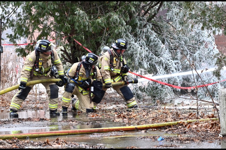 Oakville Fire Department putting out flames