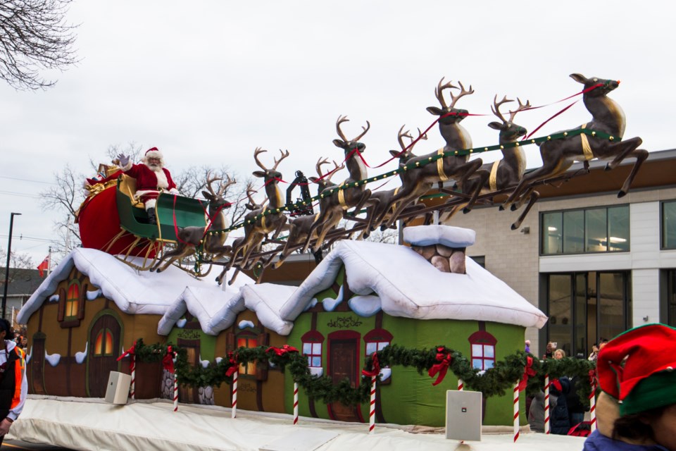 Santa Claus greets the crowd at Oakville's 76th Santa Claus Parade.