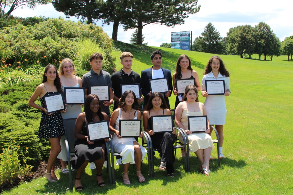 This years recipients of the Oakville Soccer Club Scholarship Program funding