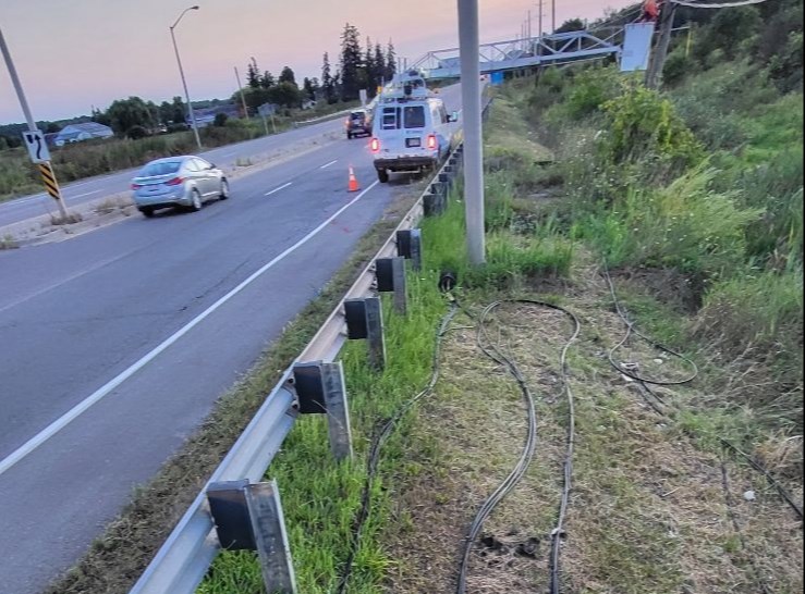 Cut fibre optic cables in Oakville on Aug. 22, 2024, as reported by Cogeco.