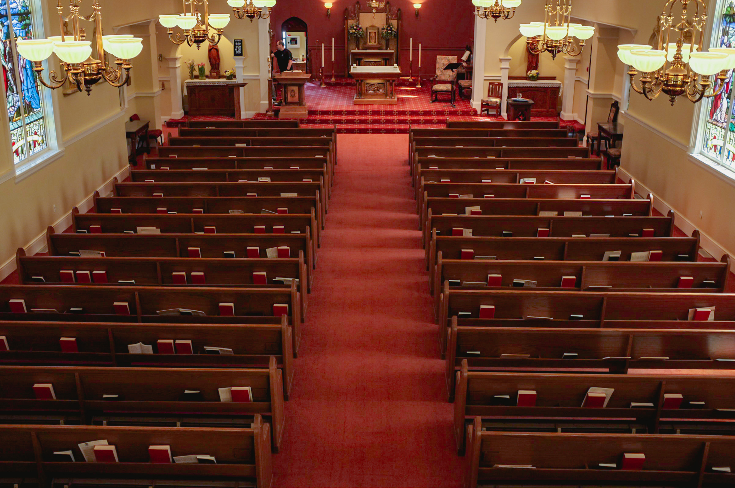 The interior of St. Andrew’s viewed from the second floor organ platform. | Mumin Mian