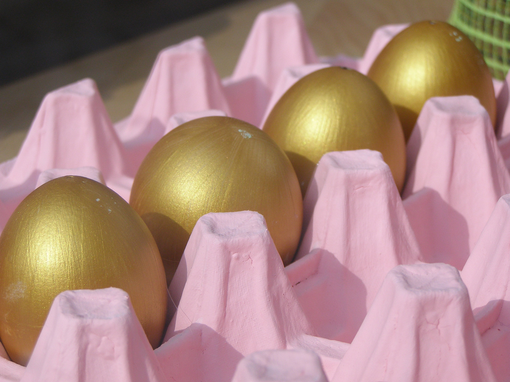 Pink Egg Carton with Golden Eggs | erix!  -  Foter  -  CC BY