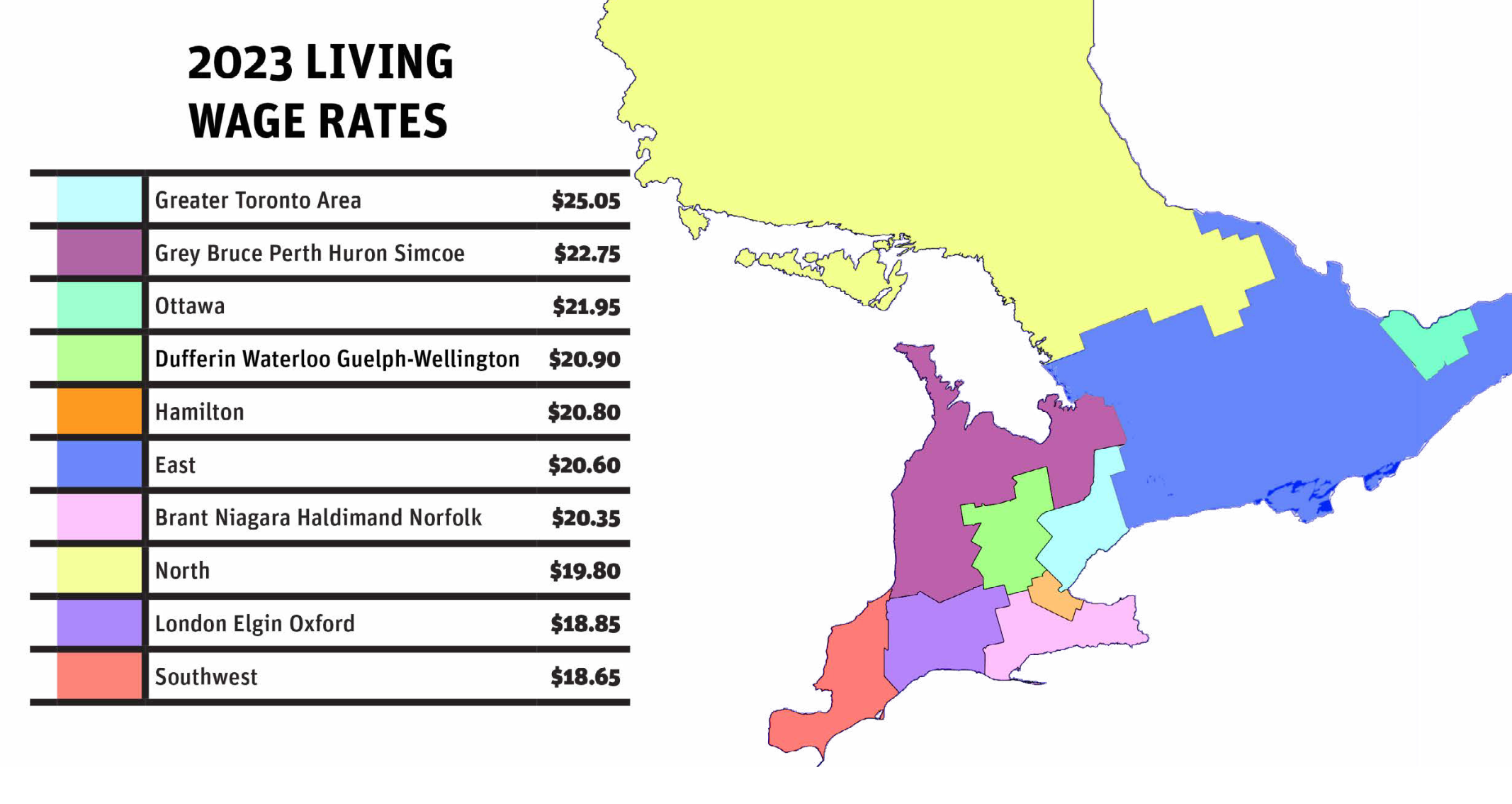 Living wage rates in Ontario - November 2023 | Ontario Living Wage Network