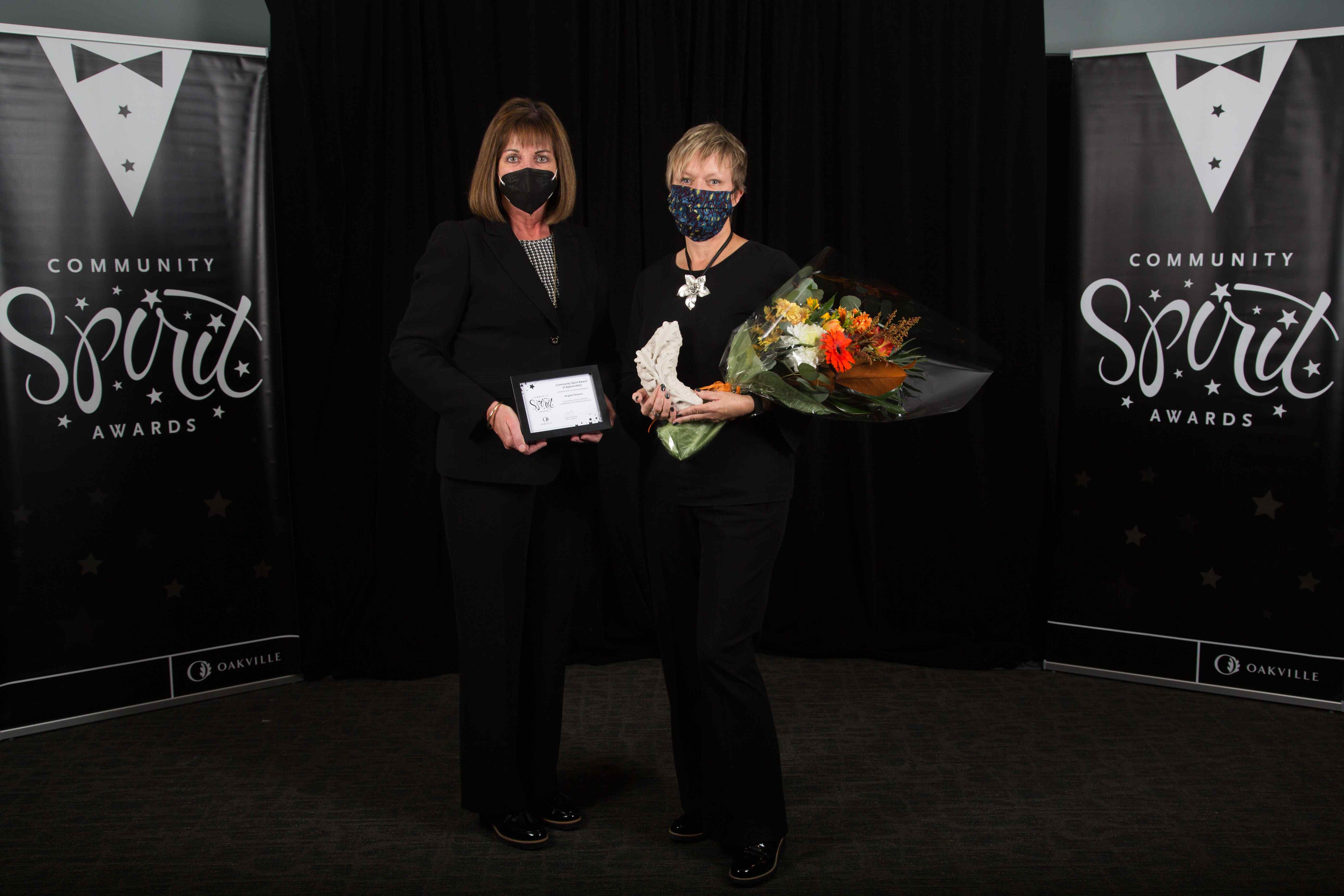 Angela Parsons | Sagen representative Debbie McPherson with recipient Angela Parsons | Town of Oakville