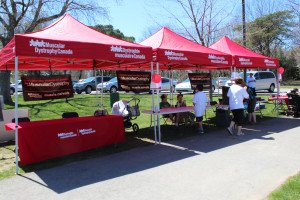 Muscular Dystrophy Canada set up tents at Coronation park, inviting the community to take part in activities regarding the cause.