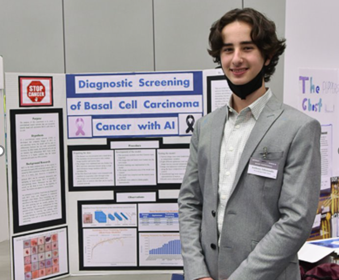 Anthony Efthiniadis, winner of Best Junior Project in Fair | Bay Area Science and Engineering Fair