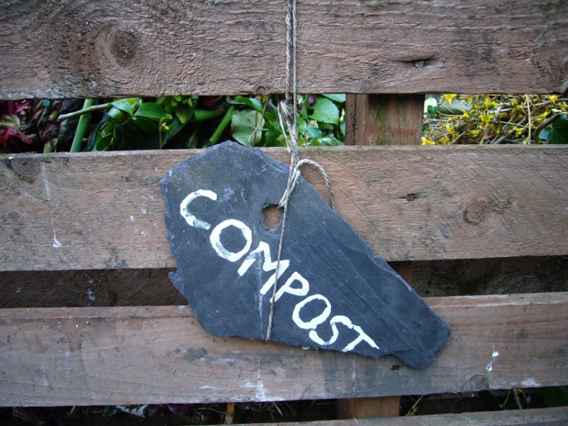 rock on bench that says compost | kirstyhall  -  Foter  -  Creative Commons Attribution 2.0 Generic (CC BY 2.0)