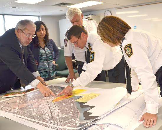 (from left to right) Sheldon Wolfson, Commissioner Halton Region Social and Community Services; Dr. Hamidah Meghani, Commissioner and Medical Officer of Health Halton Region Health Department; Lee Grant, Regional Fire Chief; Peter McMurrough, Deputy Chief | Halton Region