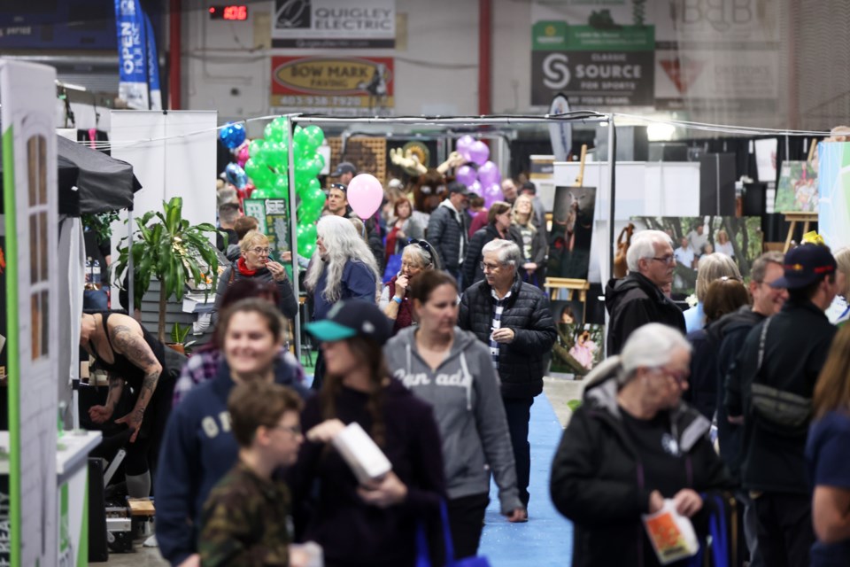 Throngs of visitors packed the Trade & Lifestyle Show and Spring Fling April 1. Organized by the Okotoks & District Chamber of Commerce, the show featured over 180 vendors filling the Murray and Piper Arenas.