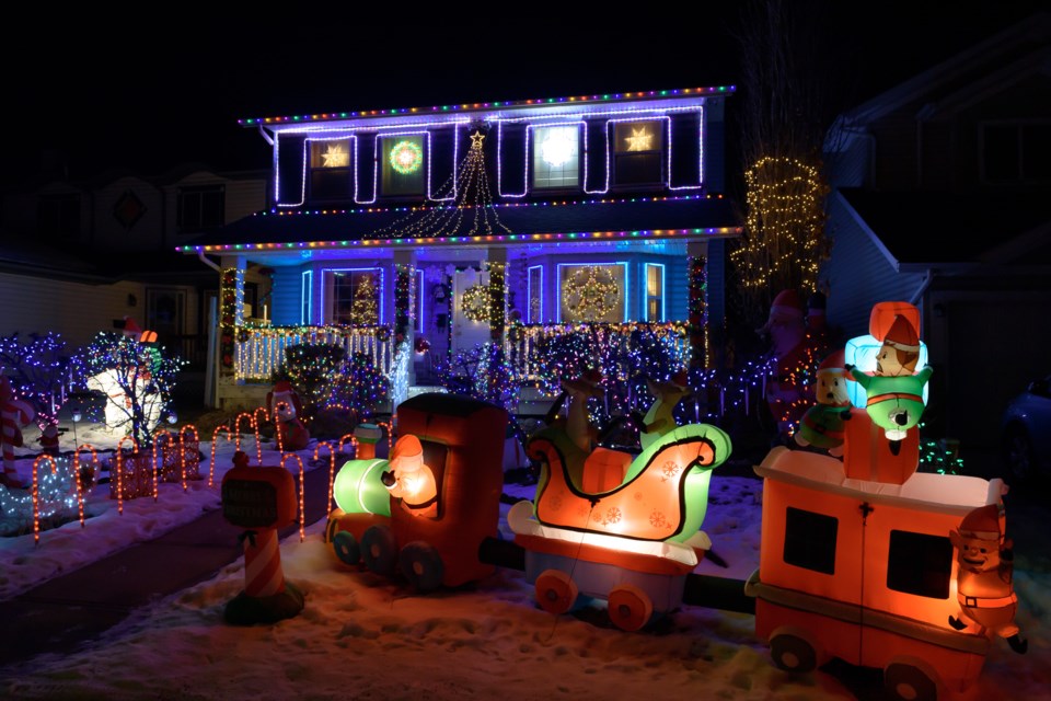 Carmelo Moran’s entry won the Clark Griswold Award in the Okotoks Christmas Light Tour. The home on Cimarron Meadows Crescent is number 13 on a map for the tour.