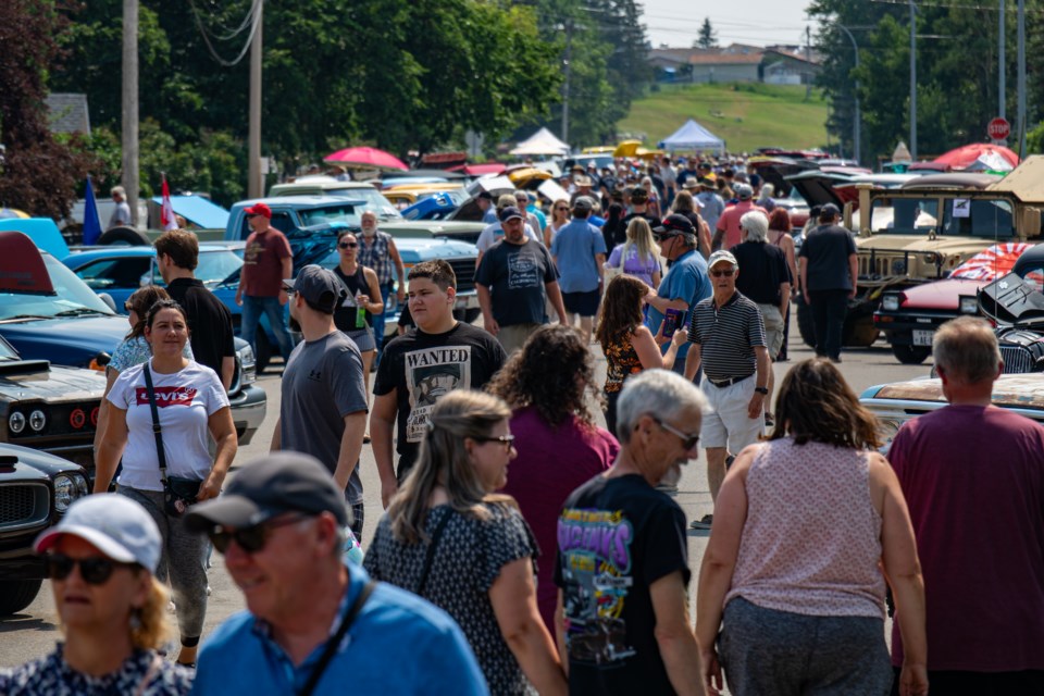 Car enthusiasts and community members gather to admire a wide array of stunning vehicles at the second annual Diamond Valley Show & Shine on July 28.  