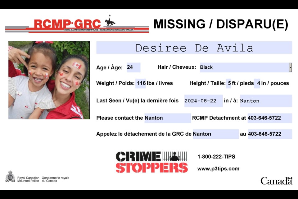 Nanton RCMP are asking for help to locate Desiree and Chastity De Avila and say they were last seen in Nanton on Aug. 22.