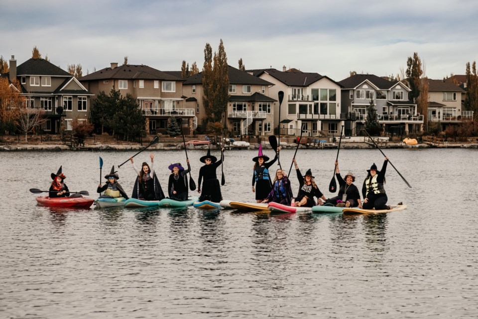 The first annual Okotoks Witches Paddle brought witches to Crystal Shores Lake on Oct. 19 for an early Halloween celebration. 