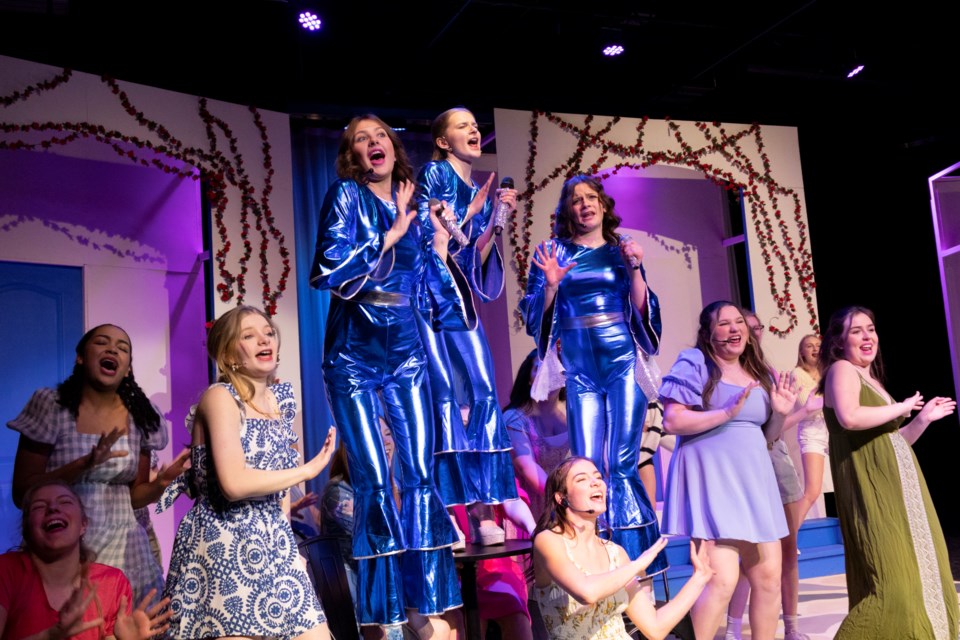 'Super Trouper' is one of many musical numbers performed during rehearsals for the Foothills Composite High School/Alberta High School of Fine Arts' production of 'Mamma Mia!' on Dec. 5. 