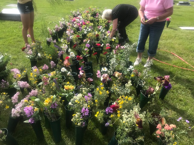 Outdoor arrangement from a previous flower festival.