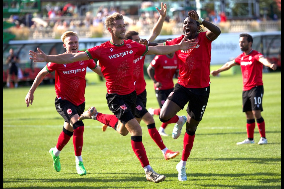 Cavalry FC centre back Daan Klomp, second from left, is nominated for the CPL's Players' Player of the Year and Defender of the Year awards. 