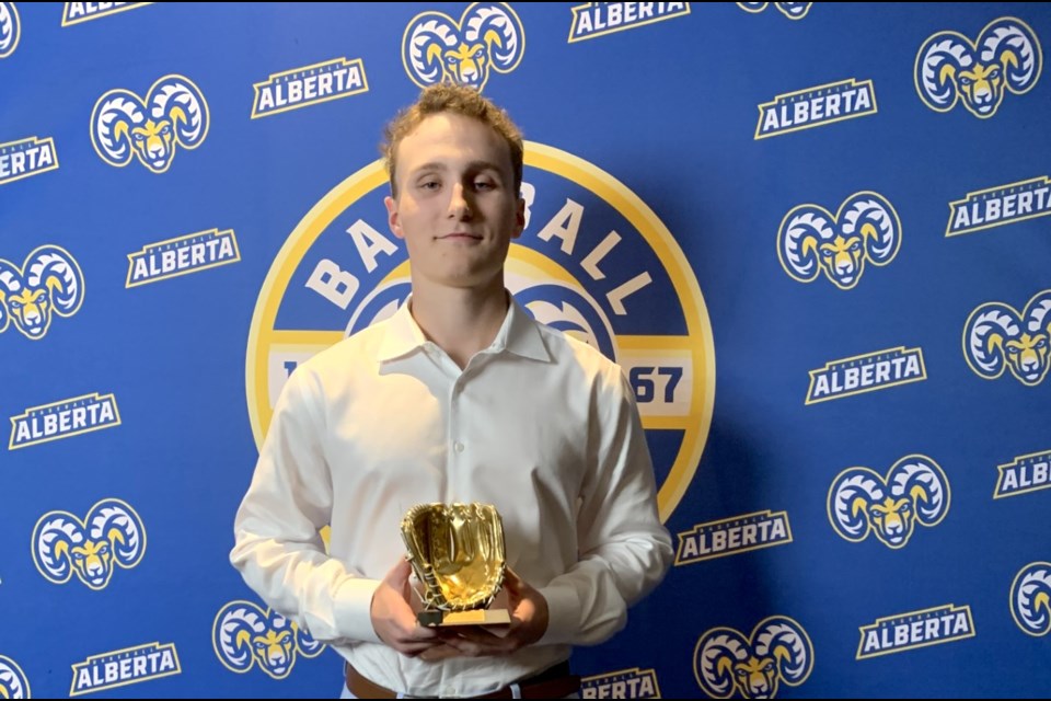 Okotokian Matthew Deibert was presented as the Baseball Alberta 18U AA Player of the Year for the 2024 season at the association’s awards banquet on Nov. 23 in Edmonton.