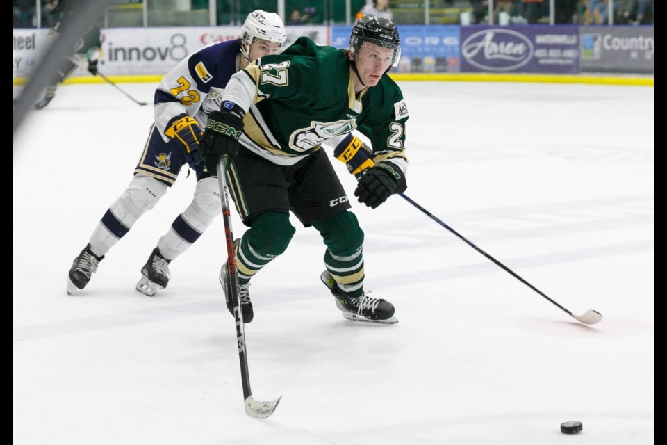 Hayden Fechner, a 2005-born forward from Edmonton, was traded by the Okotoks Oilers to the Cowichan Valley Capitals for the playing rights to 2004-born forward Ethan DeKay in a BCHL transaction.