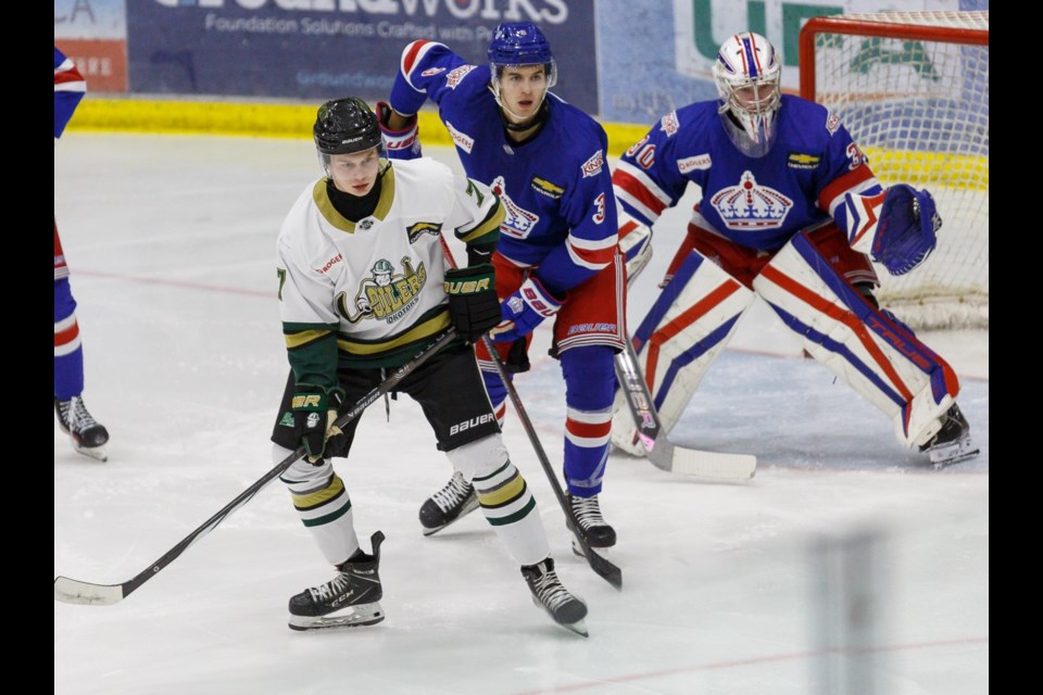 Okotoks Oilers forward Otto Hanson paced the offence with two goals, his first two with the team, in the 6-3 win over the Prince George Spruce Kings on Oct. 11 at Viking Rentals Centre. 