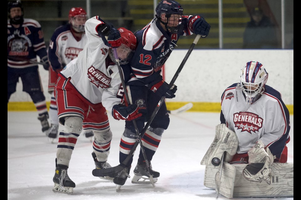 Easton Dean and the Carstar Okotoks Bisons bested the Cannex Cochrane Generals 6-5 in overtime in Game 4 on March 1 to take the best-of-five series 3-1.