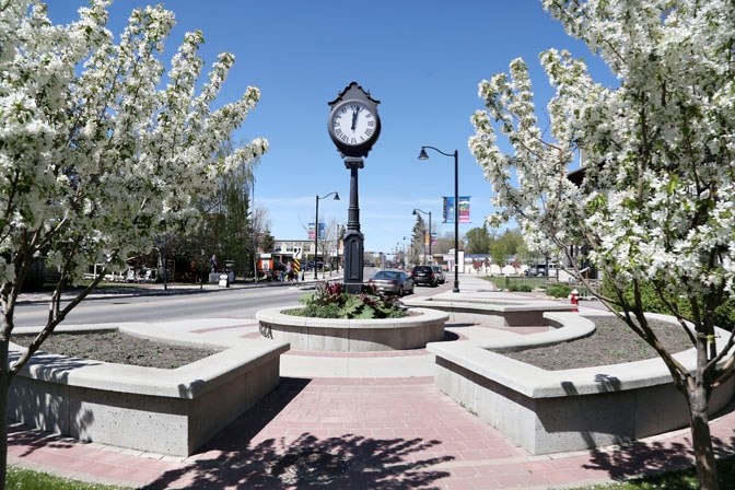 The Olde Towne Okotoks plaza clock was damaged at the end of September. Repairs could cost as much as $2,500.