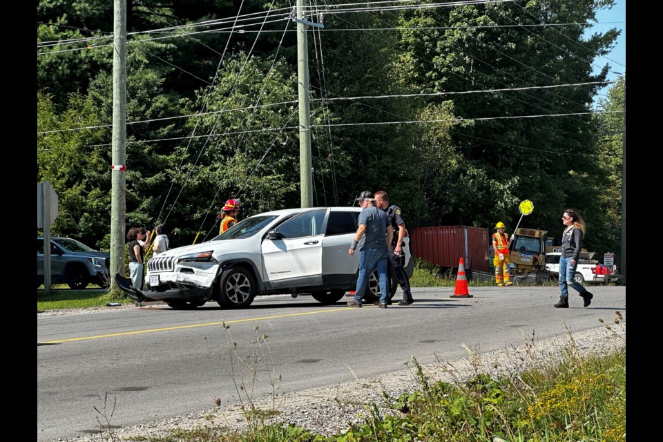 A three-vehicle collision took place at Division Road and Burnside Line Thursday afternoon, adding to safety concerns in the area.