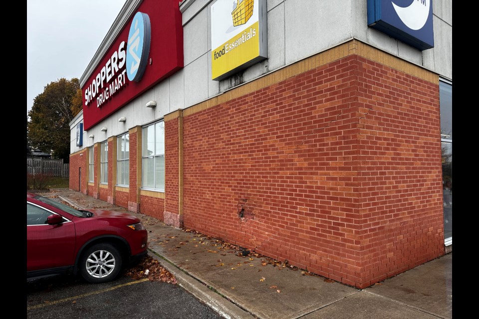 Shoppers Drug Mart on Westmount Drive is temporarily closed after a vehicle crashed into the building. 