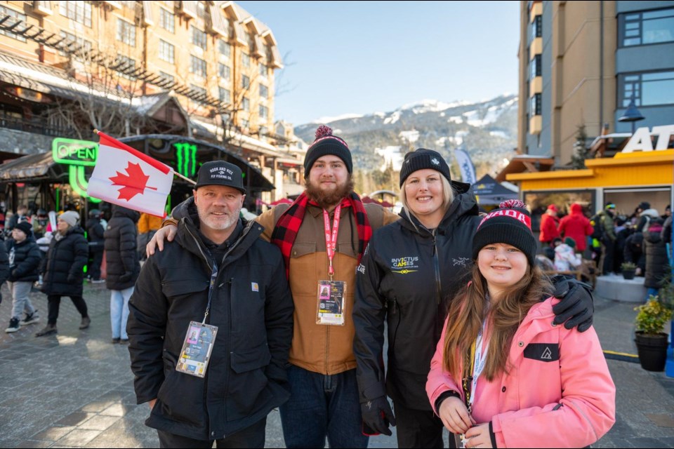 Melissa Henderson, second from right, was supported by her family at the Invictus Games Vancouver Whistler 2025 in February.