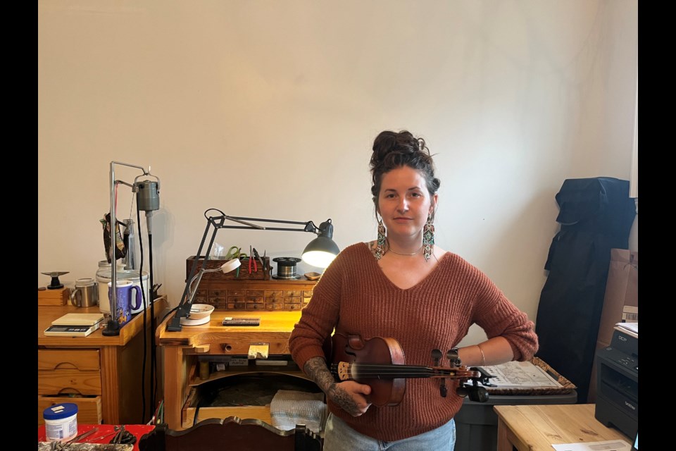 Multimedia artist Jessica Martin's studio, Toadally, showcases a variety of items, from prints and jewelry to bags that were created to raise funds for the Green Haven Shelter for Women.