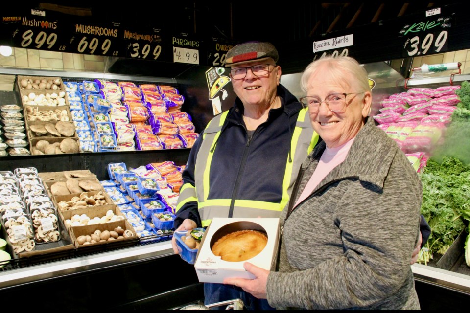 Graham and Trudy Harwood, of Orillia, shop in several grocery stores in town, purchasing Canadian over American-made products and foods.