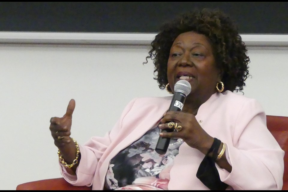 Dr. Jean Augustine discussed the importance of women in politics and her own experiences swimming upstream in Parliament and the public service during a presentation last week at the Orillia campus of Georgian College.