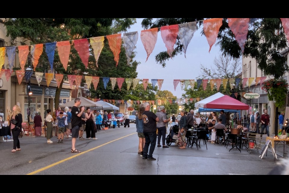 The Orillia Arts District on Peter Street was full of people and decorated with flags and banners for Starry Night 2024 on Saturday evening.