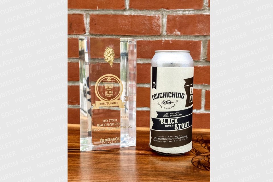 Couchiching Craft Brewing Co. won gold at the Canadian Brewing Awards for its Black River Stout.