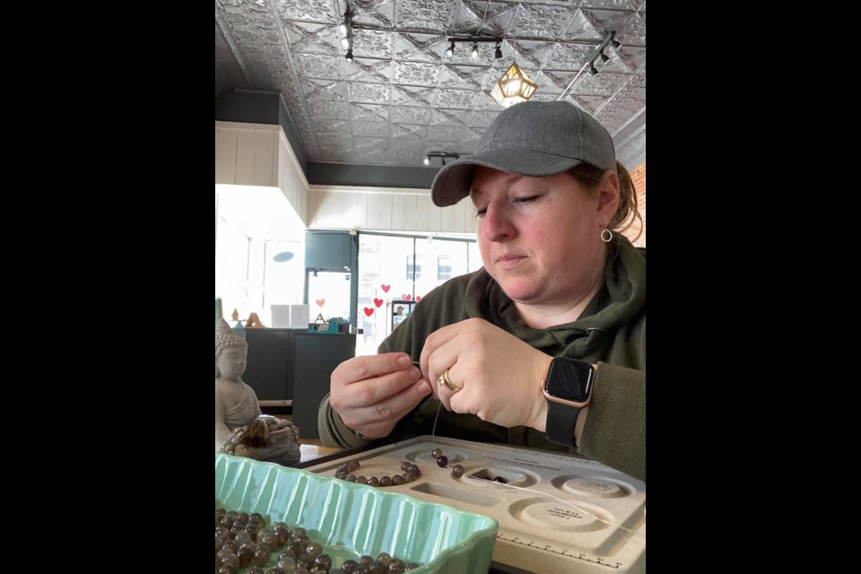 Jewellery designer Sarah Moleme of downtown Orillia business Sarahannedipity is designing and selling bracelets to raise crucial funds for Orillia Soldiers' Memorial Hospital Foundation. Contributed photo