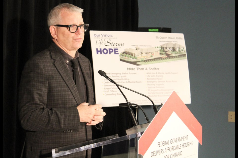 Adam Vaughan, parliamentary secretary to the federal minister of families, children and social development, was at the Orillia Common Roof on Friday to announce $6.3 million in funding for the Building Hope project. Nathan Taylor/OrilliaMatters