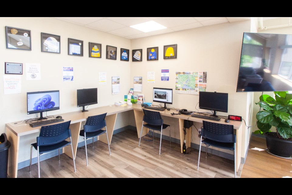 Computer stations at The Lighthouse, on Queen Street.