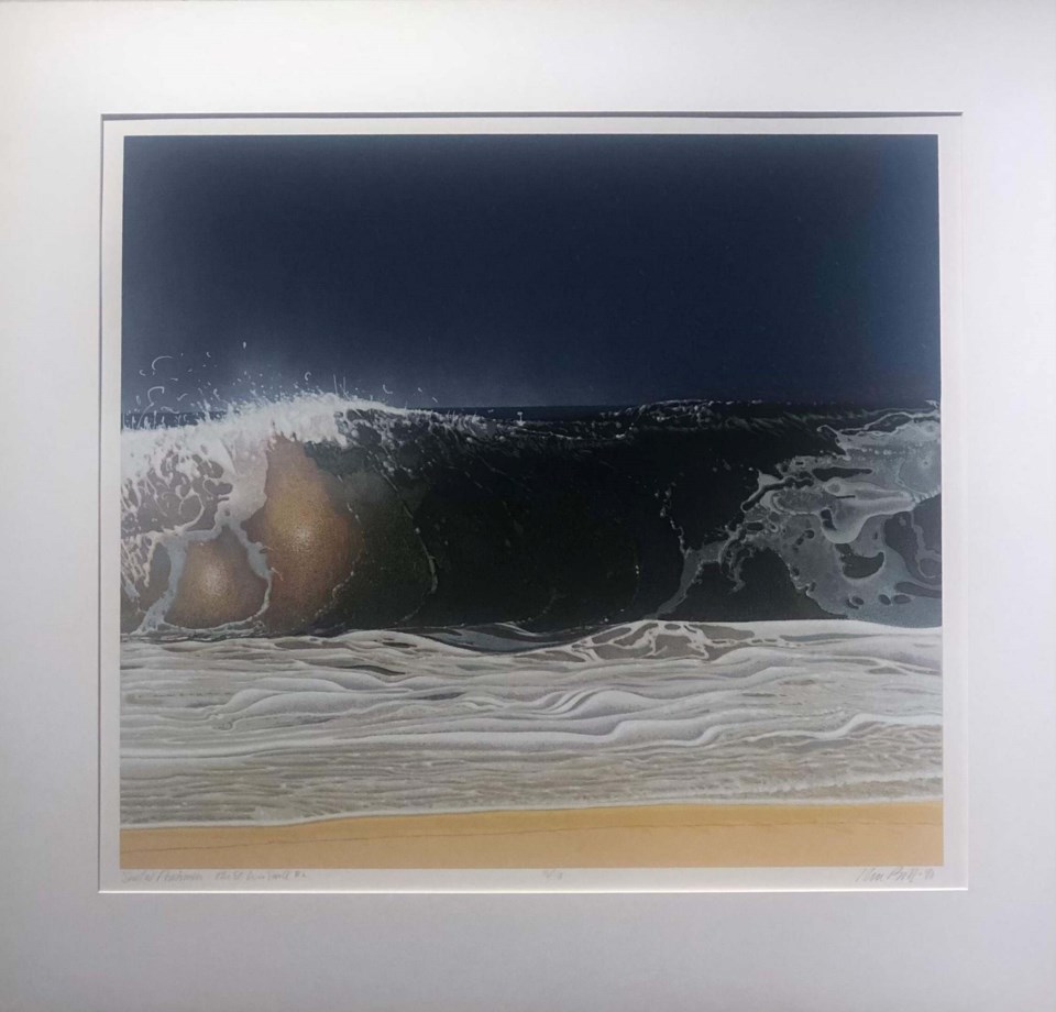 Ron Bolt Surf at Porthmuir original serigraph