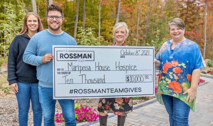 rossman donation to mariposa house hospice