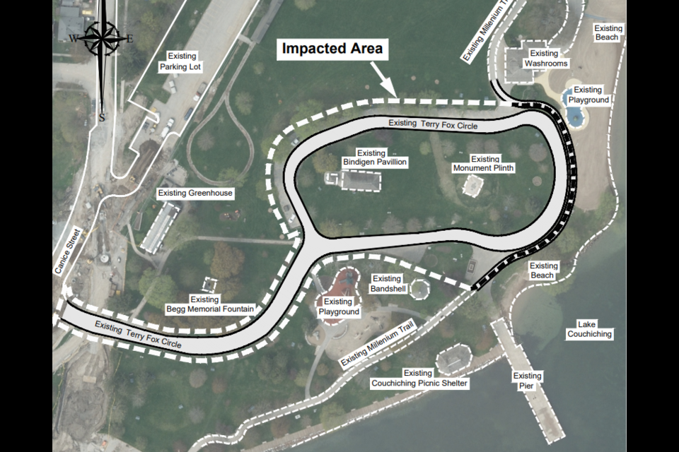 This graphic was provided by the city to illustrate the work to be completed at Terry Fox Circle next year.