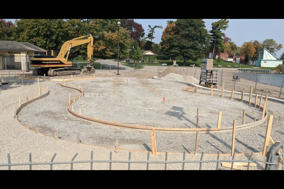 Work is now underway on a new $110,000 playground at Couchiching Beach Park. Work is expected to be completed this month. Dave Dawson/OrilliaMatters