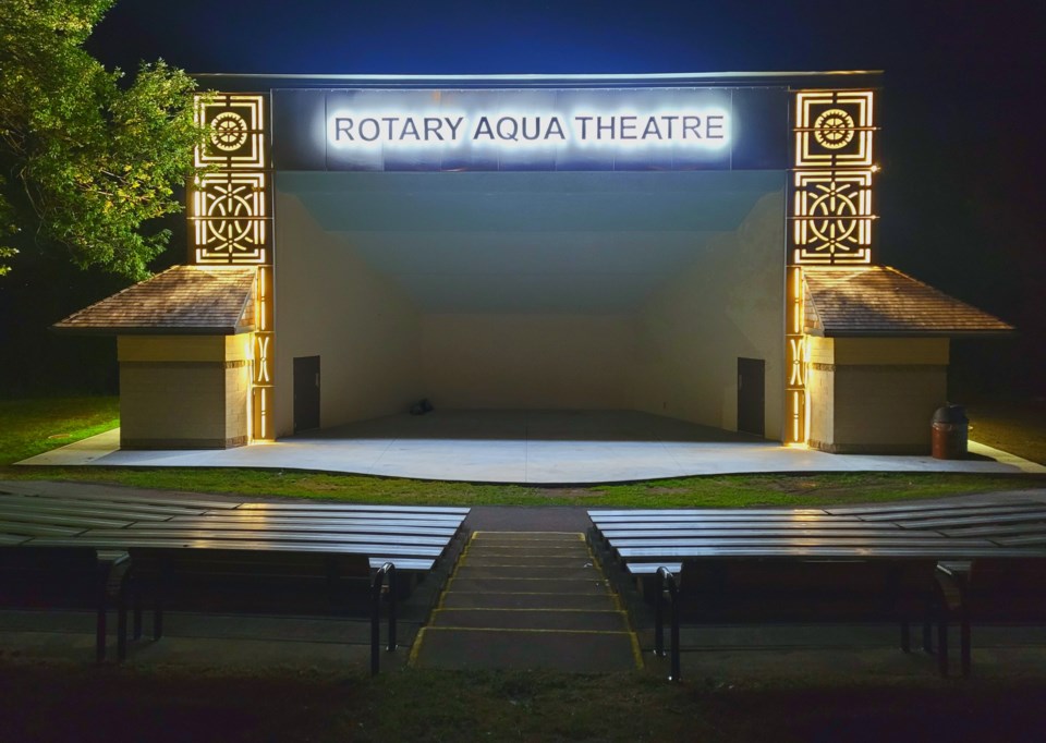 rotary aqua theatre at night stock july 2022 Mark Tabor