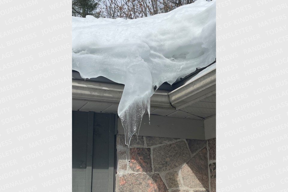 Snow and ice have accumulated on roofs during this winter of wild weather.