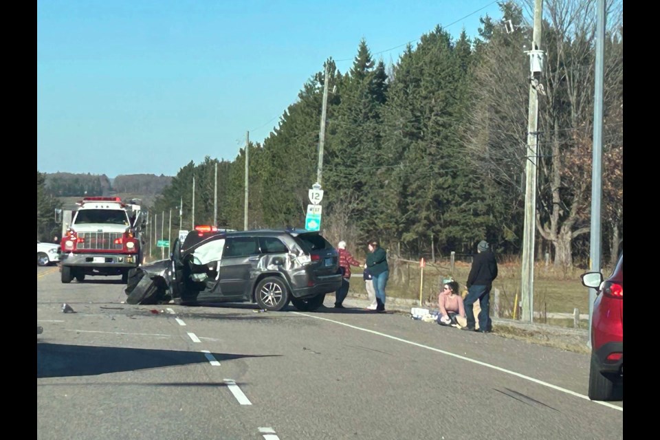 A collision Saturday closed part of Highway 12 near Warminster.