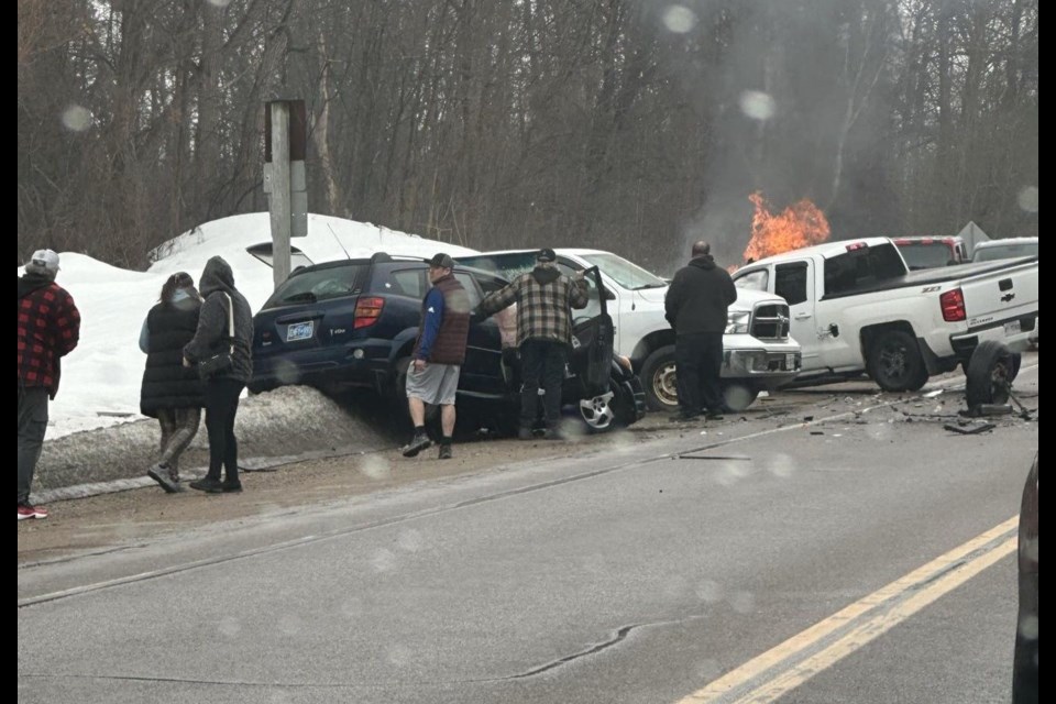 A multi-vehicle crash occurred Saturday afternoon on Highway 12 near Memorial Avenue in Orillia.