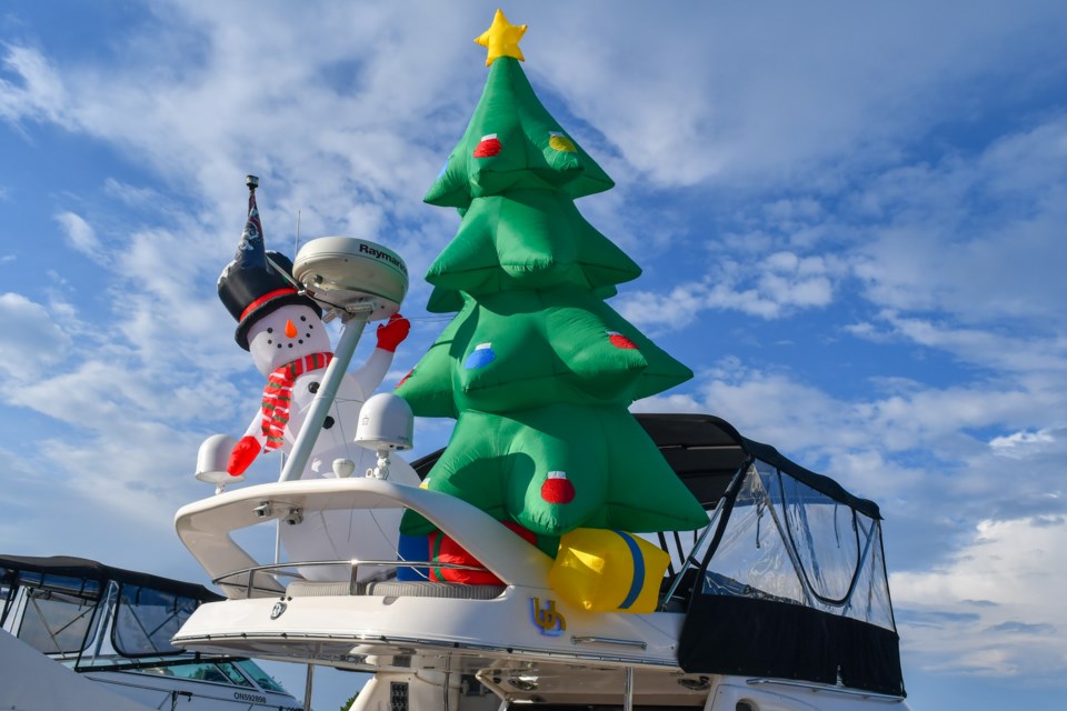 Boaters got in the festive spirit during Saturday's Christmas in June event at the Port of Orillia.