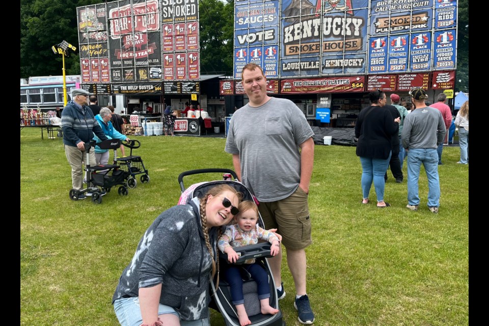 David Beach, his wife, Rebecca and daughter, Nora, enjoy a trip to the Rib Fest at Tudhope Park every summer.