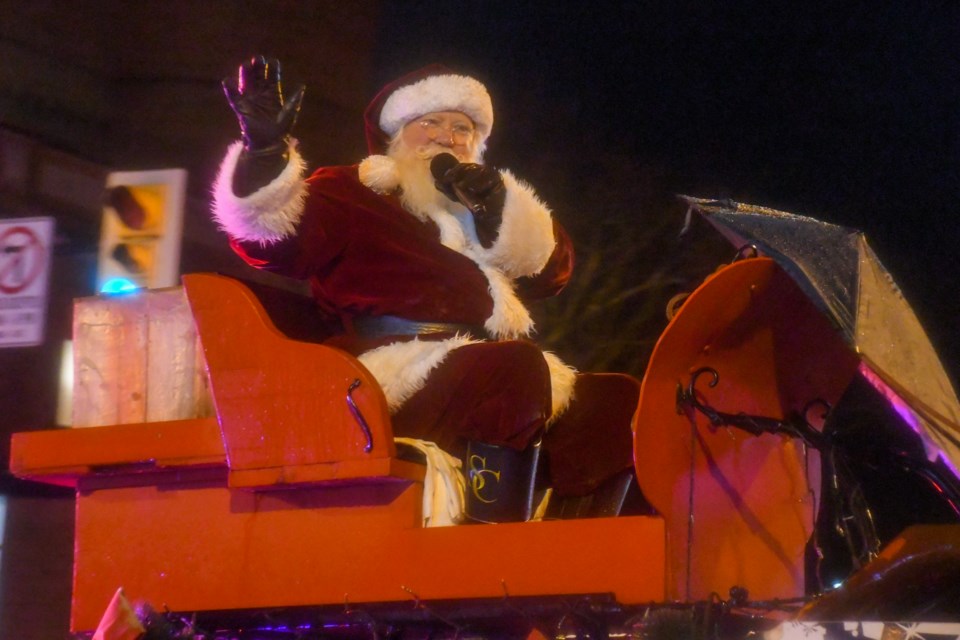 Santa Claus was the star of the Orillia Santa Claus parade. Despite the rainy weather, thousands of people lined downtown streets for the spectacle.