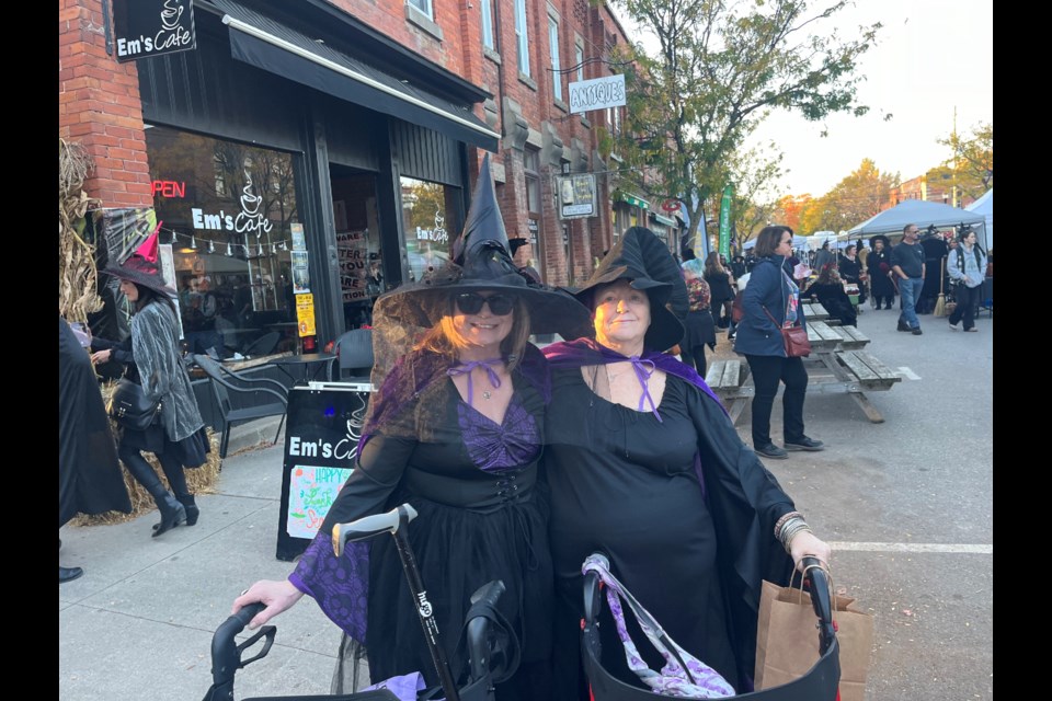 Catherine Whittle and Connie MacDonald returned for their second year to the Coldwater Witches walk Friday night, travelling from further south. 